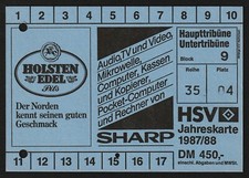 Ticket | Dauerkarte | 1987/88 | Hamburger SV | Bundesliga