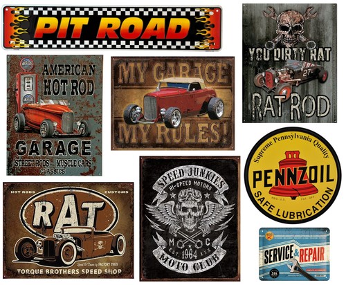 Oldtimer hot rod schild - rod, x