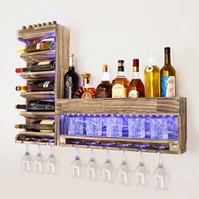Weinregal mit led lich holz - weinregal, led-lich