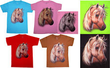 Kinder T-Shirt Kinder Shirt mit Pferde-Kopf in vielen Farben TOP Qualität 