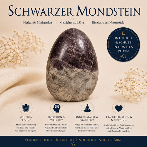 Schwarzer mondstein freiform - mondstein,