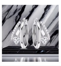 Luxus Silberohrringe Damen Frau Ohringe 925Sterling Silber Ohrschmuck