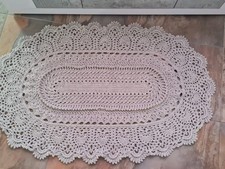 Teppich/ Badvorleger/ Badematte/  gehäkelt,  124 x 84 cm