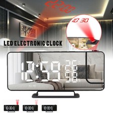 LED Funk Radiowecker mit Projektion Digital Dimmbar Tischuhr Alarm USB FM Neu