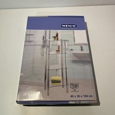 WENKO Regal Yago viereckig mit 4 Glasablagen Badregal Stahl 40 x 104 x 30 cm