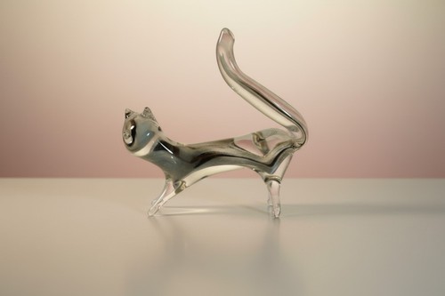 Tierfigur aus glas katze - tierfigur,