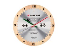 Parkside Wanduhr Uhr "PWCP1 A1" Sägeblatt-Design Holz ohne Batterie *B-Ware