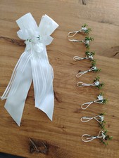 Kerzenschleife + 8 Anstecker Kunststoff, kommunion