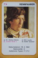 Jochen Rindt - 1976 Piatnik card - Formula 1 - Formel 1 Sammelkarte
