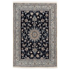 Nain 206x145cm Handgeknüpft Perserteppich Orientteppich Wollteppich Rug Blau
