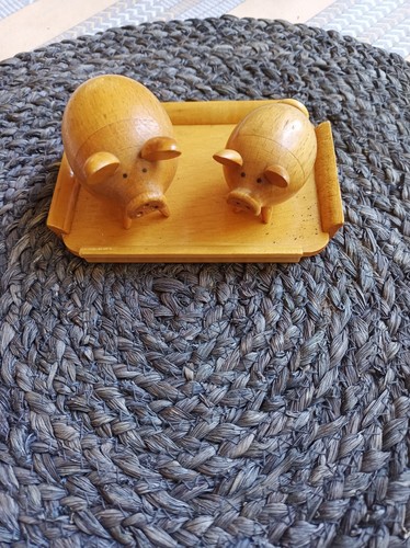 Holz schweinchen salz - schweinchen, salz-