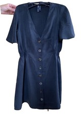 Zara Kleid Gr. XS 34 36 Lyocell schwarz ausverkauft