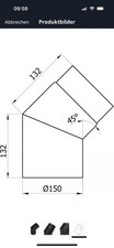 Rauchrohrbogen 45 Grad/ Durchmesser 150