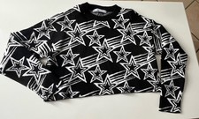 Bershka Damen Pullover Kurz ( Bauchfrei ) Schwarz Weiß Gr. S