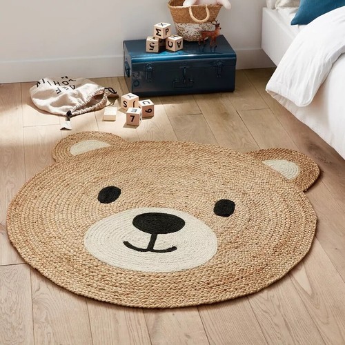 Runder jute teddybär rund - teddybär,