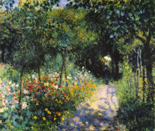 Eine Frau im Garten Impressionismus Blumen Blüten Auguste Renoir A3 16