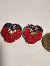 Ohrclips lila rot Glitzerstein