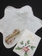 Stickpackung Deckchen rustikal Sternform mit Spitze Weihnachtsstern Ø50cm