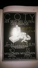 COTY  PARFUM   BERLIN  Reklame von 1929  ca. 20 X 13 cm 
