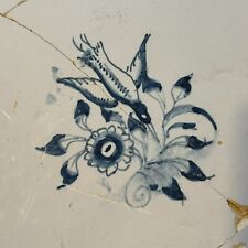 ANTIKE FLIESE KACHEL AUS KERAMIK HANDBEMALT 19-TES JH NIEDERLANDE BAROCKFLIESE