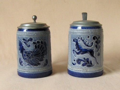 Vintage bierkrug - 2x,
