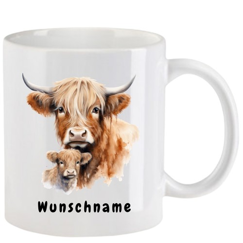 Tasse mit hochlandrind - tasse,