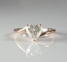 3 Karat Weiß Behandelt Diamantring Herz Form IN Rosé Vergoldet VVS1 Zertifiziert
