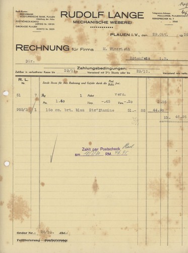 Rechnung plauen lange rudolf - plauen,