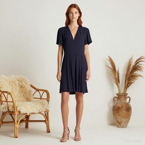 Vintage retro knielang kleid - retro,