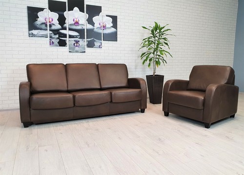 Echt leder sofagarnitur - leder,