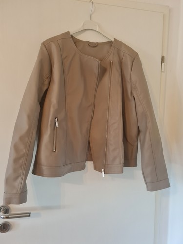 Damen lederimitat biker jacke - lederimitat,