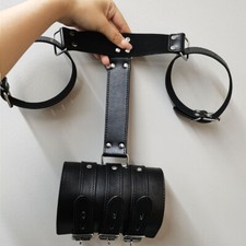 PU Leder Hinter Rücken Handschellen Manschetten Fetisch Handfesseln Bondage SM