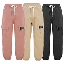 DE ranrann Kinder Cargohose Kordelzug Jogginghose Mit Taschen Hip Hop Loungehose