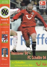 Hannover 96 gegen Schalke Programm 01.12.2002 Magazin Poster Hülle Sammler