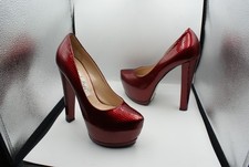 Left and Right Italy Vero Cuoio voll Leder Lack High Heel Plateau Pumps Gr.38