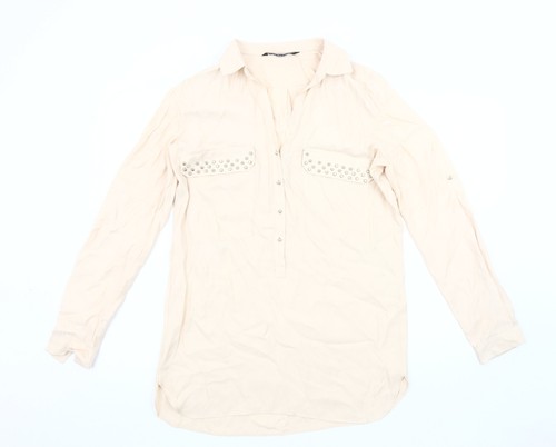 Zara damenbluse beige mit - zara,