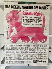Plakat Bundesbahn 1983 - Rosa Elefant - Rosarote Wochen