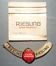 altes Etikett Label Flaschenetikett Weinetikett Riesling Grand Mousseux Illert