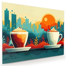 Wandbild Glasbild Kaffee Am