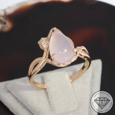Wert 1550 € Brillant Rosenquarz Ring 750 18 Karat Rosé Gold