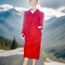 TONI GARD, Rotes Kostüm 100% Schurwolle, Blazer & Rock, Gr. XS-S, 34/36, Neu!