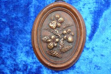 3842: Wachsbild oval Blume braun, mit Aufhänger - Wachskunststube Mainhardt
