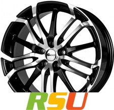 Brock B26 schwarz front-poliert 8x18" ET35 LK5 120 ML 72.6 Alufelgen 18 Zoll