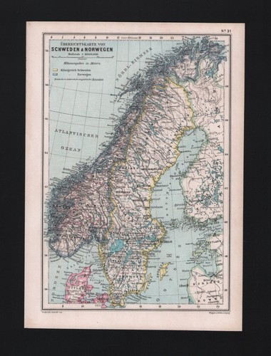 Landkarte map 1905 schweden - 1905,,