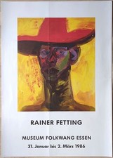 Poster Plakat - Rainer Fetting - Moderne Kunst Original Vintage - Essen 1986