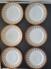 6 Teller Weimarer Porzellan Serie Harmonie D19cm geblümter Rand DDR Ostalgie