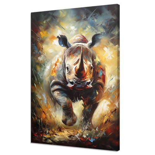 Buntes laufendes nashorn - laufendes,