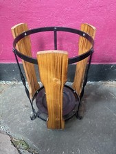 DDR Schirmständer Regenschirm Metall schwarz Holz Retro Deko antik