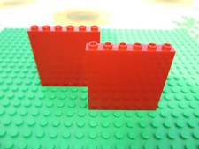 2x Lego Mauerteil rot 1x6x5