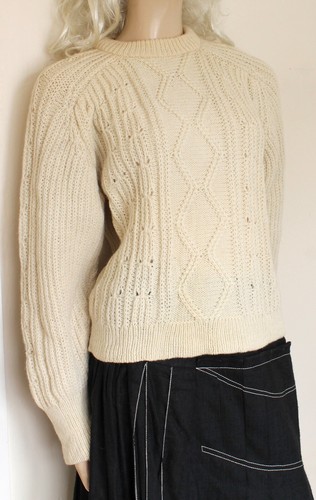 Creme handgestrickt wolle - creme,